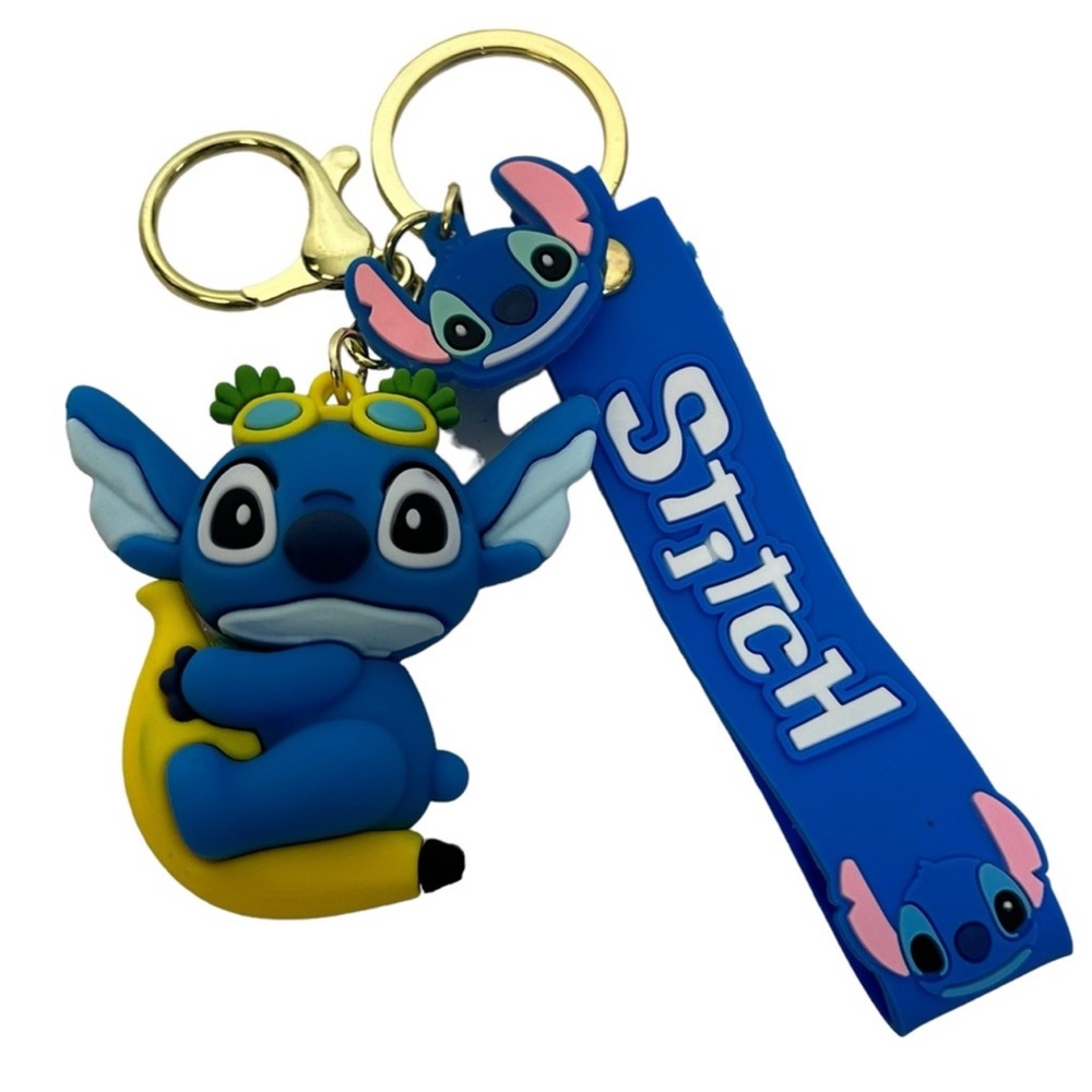 Disney’s Lilo and Stitch 3D Rubber Stitch and Banana Keychain